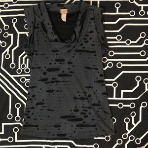 Gray shredded tank top apocalyptic cybergoth cyberpunk metal dystopic